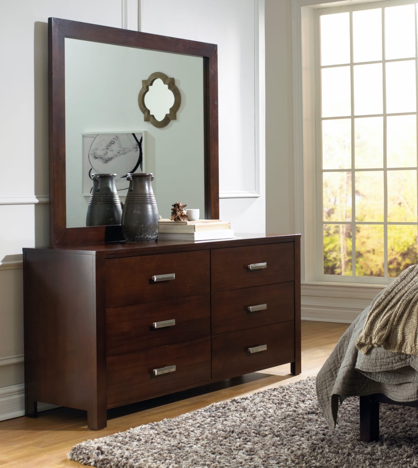 Riva Mirror in Chocolate Brown