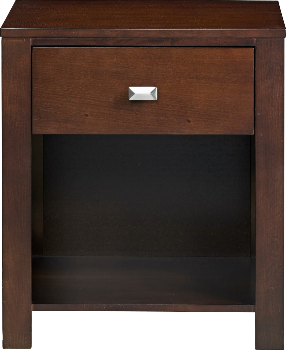 Riva One Drawer Nightstand in Chocolate Brown – view 4