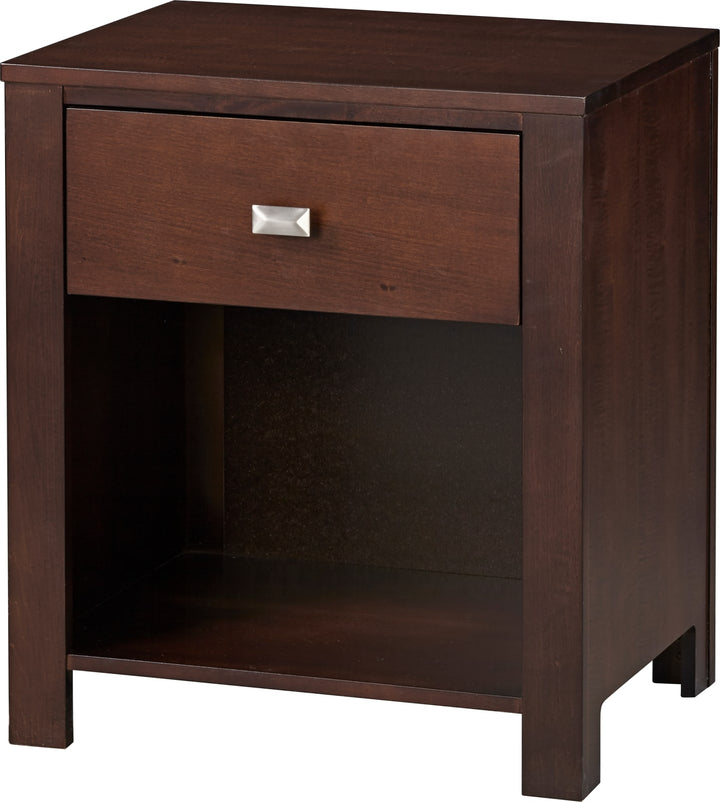Riva One Drawer Nightstand in Chocolate Brown – view 5