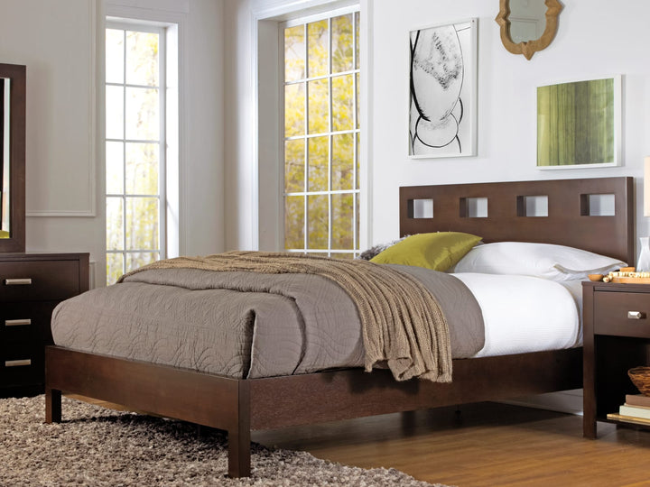 Riva Twin-size Platform Bed in Chocolate Brown