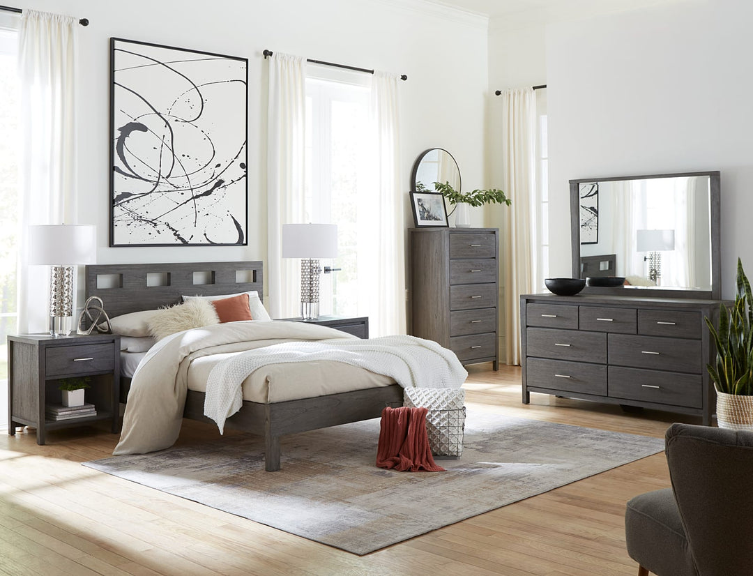 Riva Full-size Platform Bed in Sharkskin – view 3