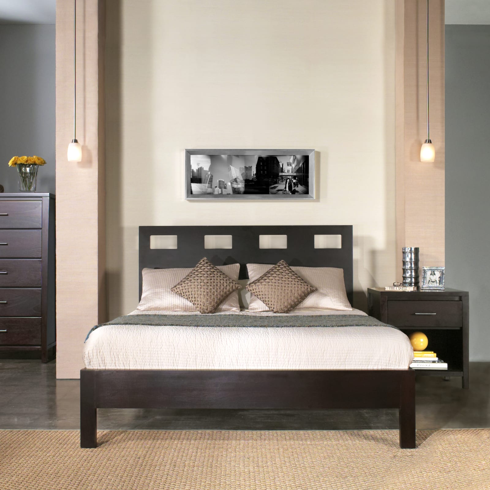 Nevis Full Size Riva Platform Bed in Espresso