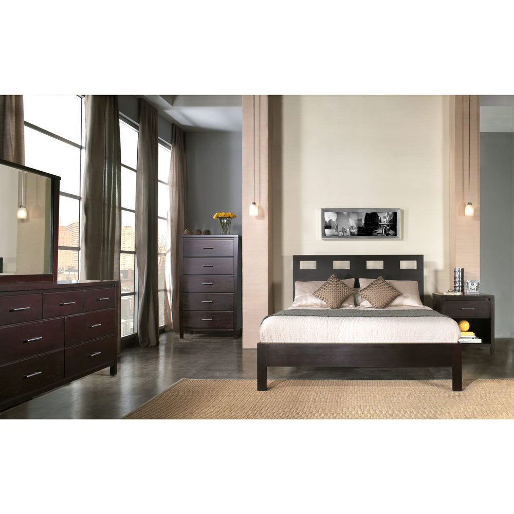 Riva Queen Wood Platform Bed in Espresso