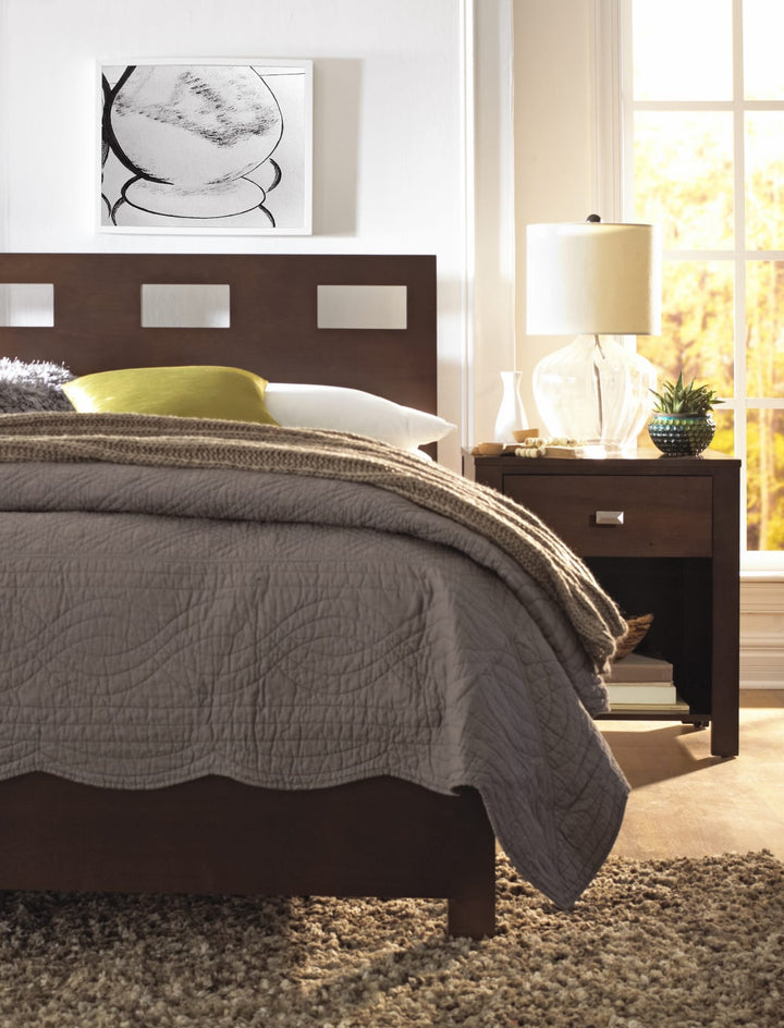 Riva King-size Platform Storage Bed in Chocolate Brown – view 2