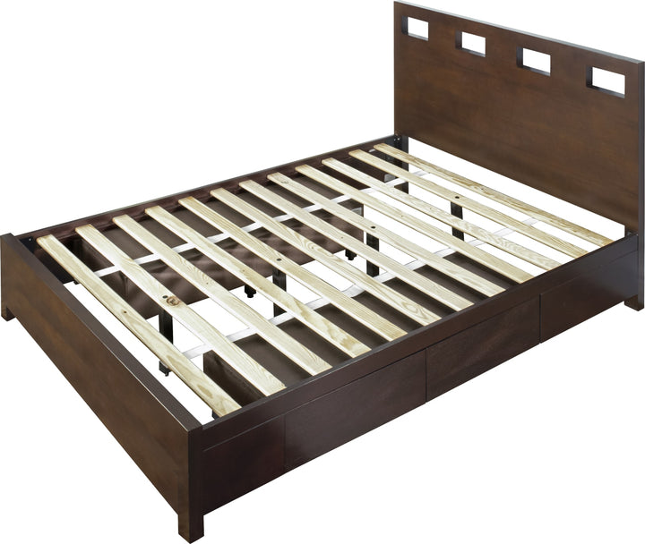 Riva Full-size Platform Storage Bed in Chocolate Brown – view 6