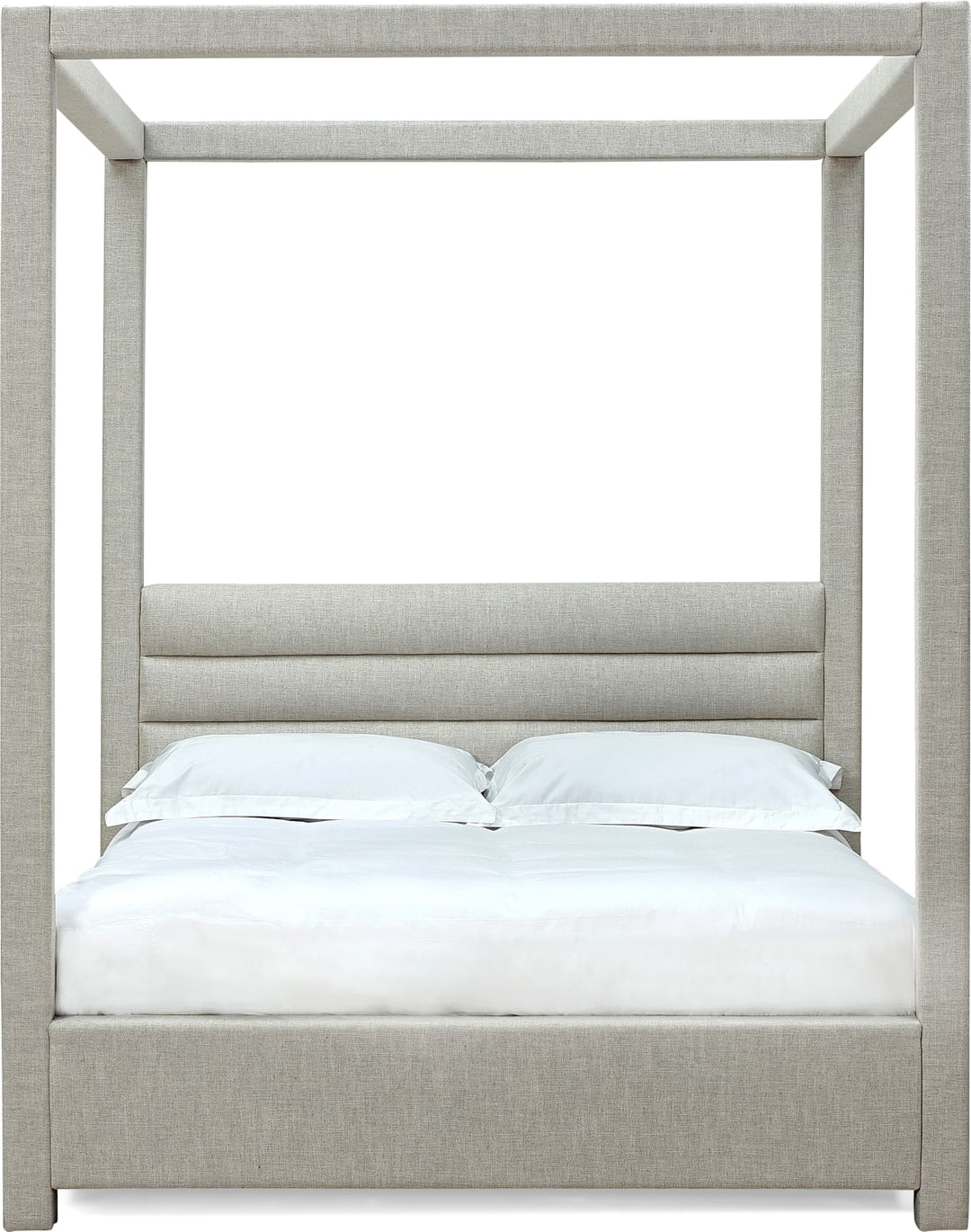 Rockford Full-size Upholstered Canopy Bed in Turtle Dove Linen – view 6