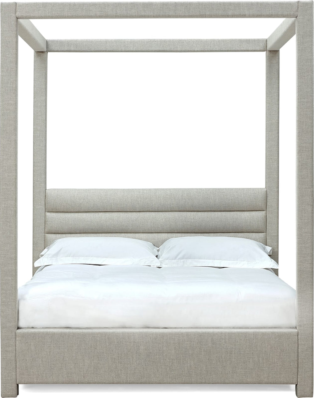 Rockford King-size Upholstered Canopy Bed in Turtle Dove Linen (2026) – view 6