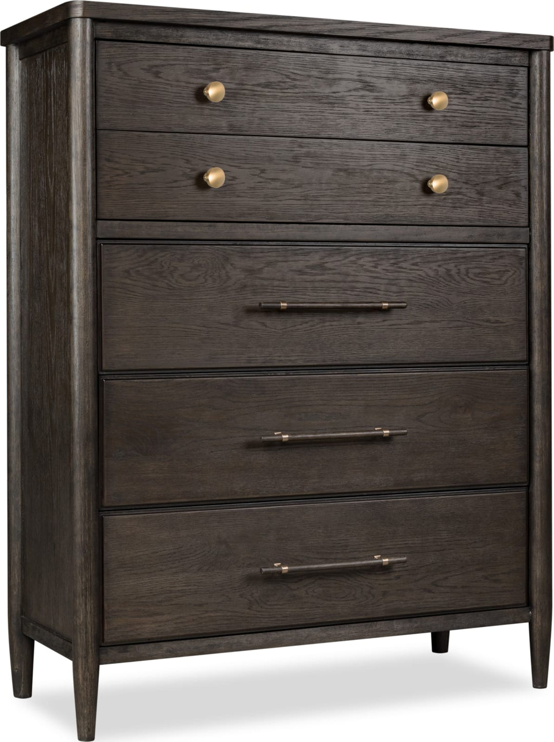 Rockport Five Drawer Oak Wood Chest in Yin – view 3