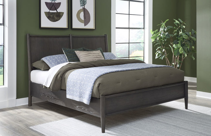 Rockport Oak Wood King-size Platform Bed in Yin