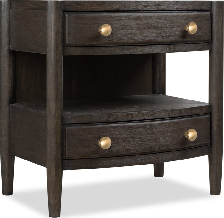 Rockport Two Drawer One Shelf Oak Wood Nightstand in Yin – view 4