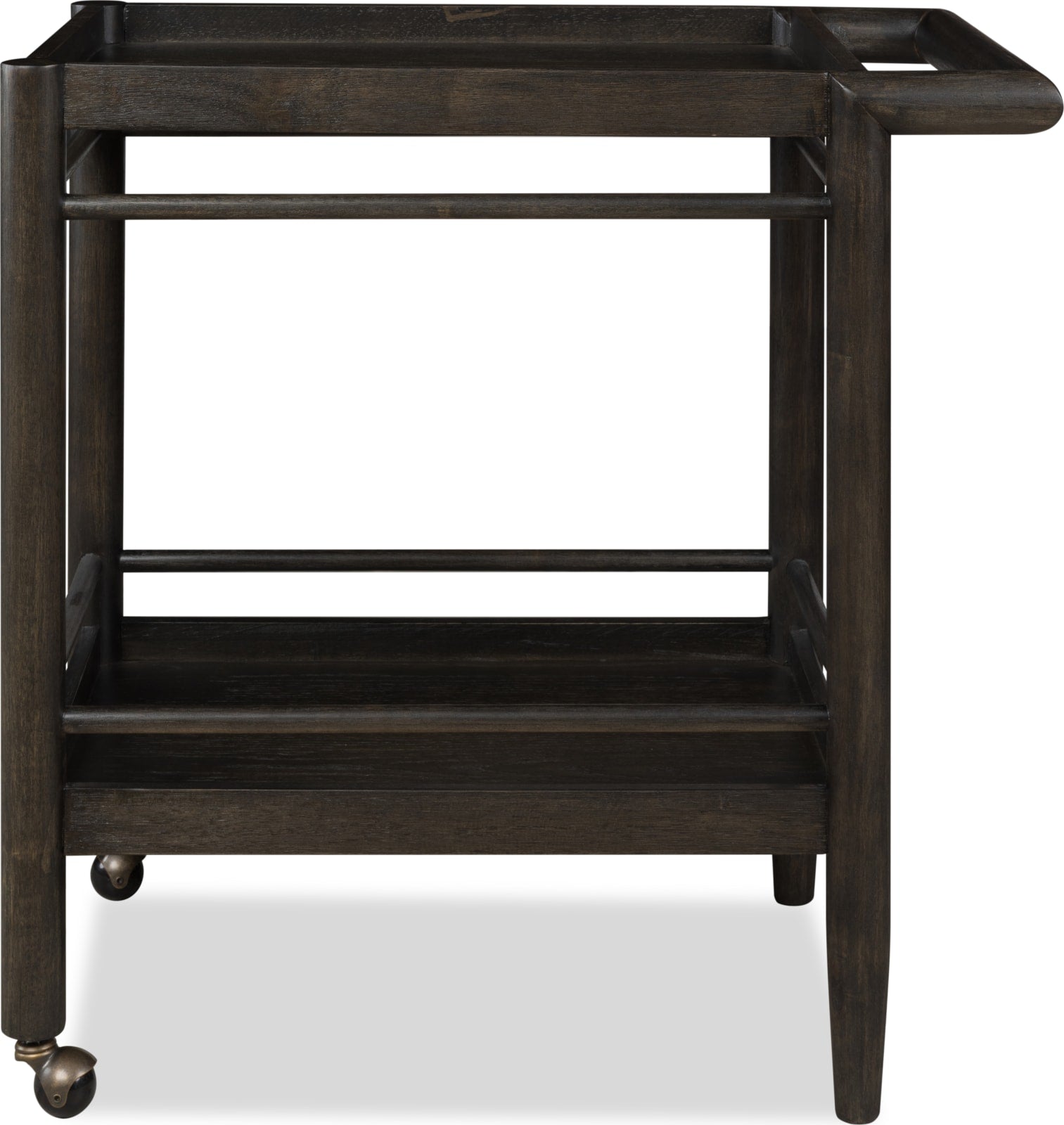 Rockport Two Shelf Rolling Bar Cart in Yin – view 2