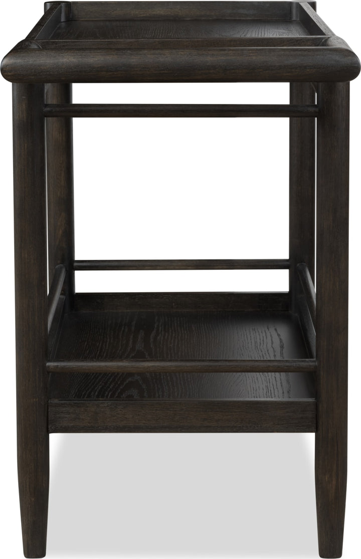 Rockport Two Shelf Rolling Bar Cart in Yin – view 4