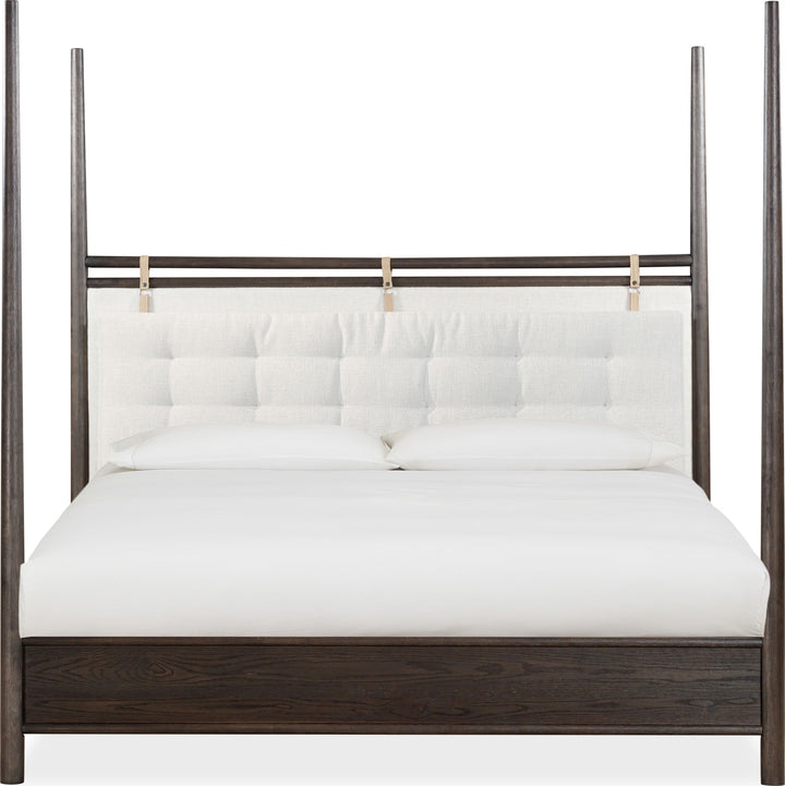 Rockport Upholstered King-size Poster Bed in Yin and Turtle Dove Linen – view 3