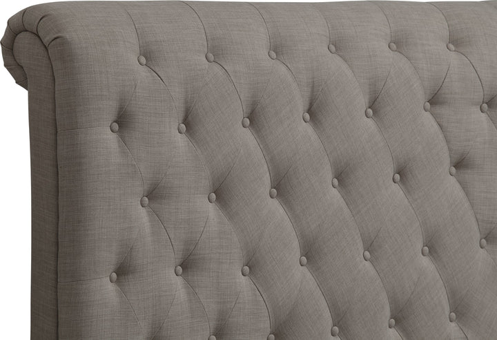 Royal Full-size Tufted Upholstered Headboard in Dolphin Linen – view 4