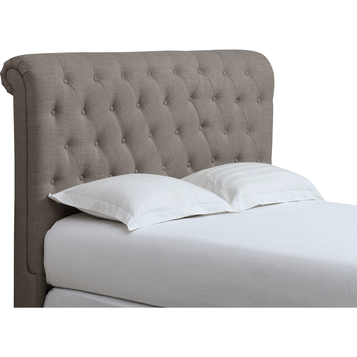 Royal King Tufted Upholstered Headboard in Dolphin Linen