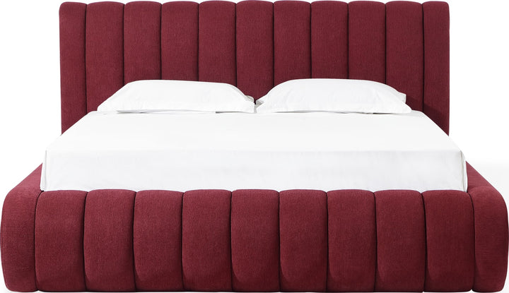 Savage King-size Maximalist Upholstered Bed in Ruby Chenille – view 4