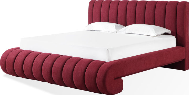 Savage Queen-size Maximalist Upholstered Bed in Ruby Chenille – view 5
