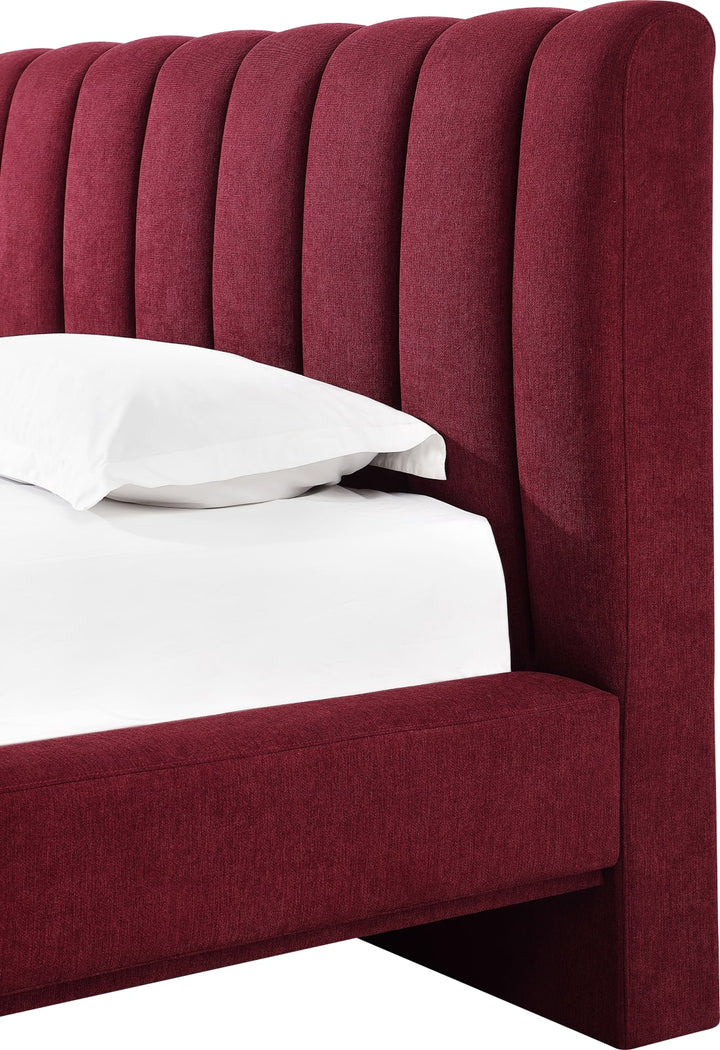 Savage King-size Maximalist Upholstered Bed in Ruby Chenille – view 7