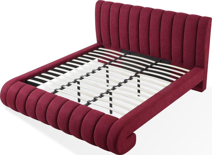 Savage Queen-size Maximalist Upholstered Bed in Ruby Chenille – view 8