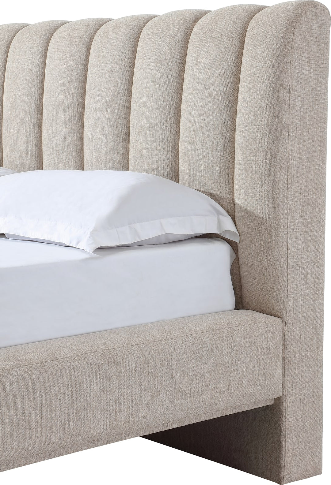 Savage California King-size Maximalist Upholstered Bed in Sandy Chenille – view 8