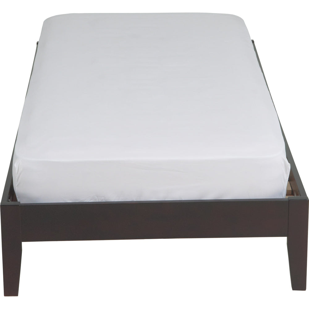 Simple Queen Wood Platform Bed in Espresso