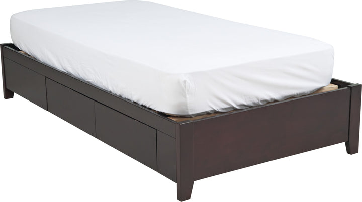 Simple Full-size Platform Storage Bed in Espresso – view 11