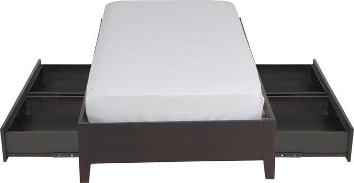 Simple Full-size Platform Storage Bed in Espresso – view 12
