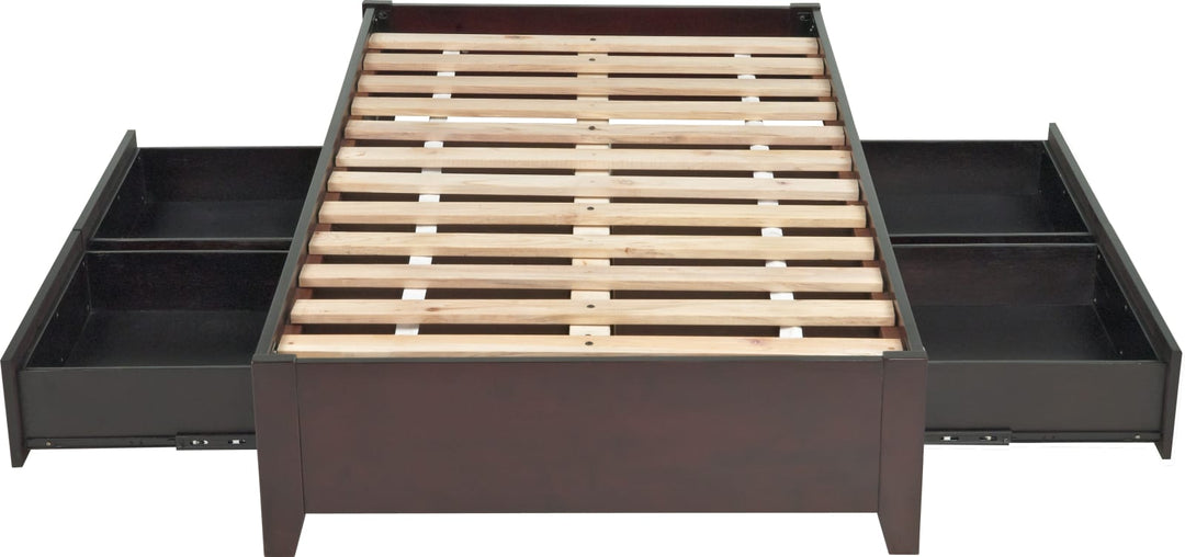 Simple King-size Platform Storage Bed in Espresso – view 14