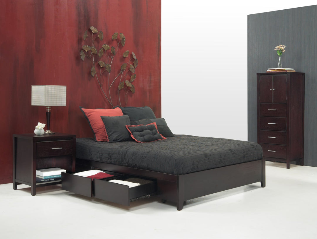 Simple Full-size Platform Storage Bed in Espresso – view 8