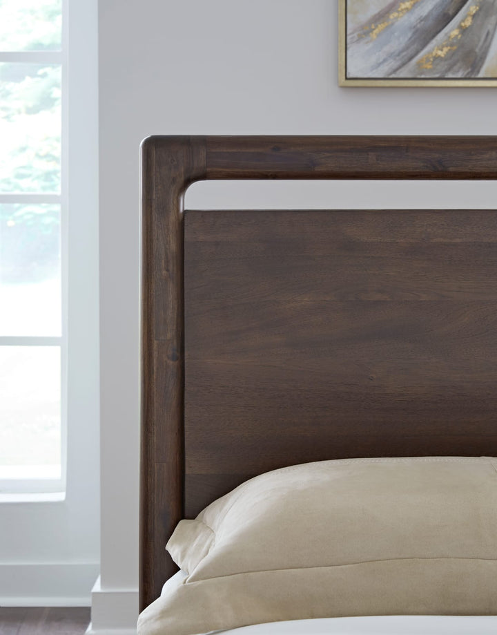 Sol California King-size Acacia Wood Platform Bed in Brown Spice – view 2