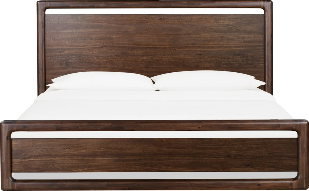 Sol Full-size Acacia Wood Platform Bed in Brown Spice – view 3