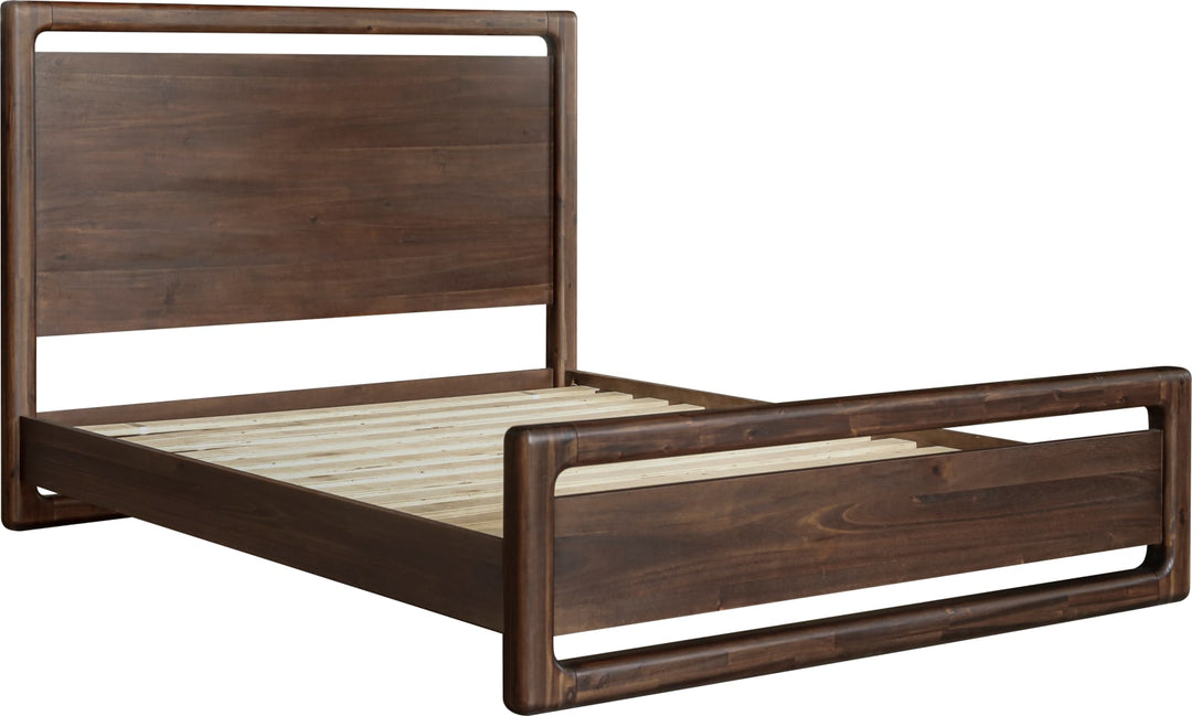 Sol Queen-size Acacia Wood Platform Bed in Brown Spice – view 7