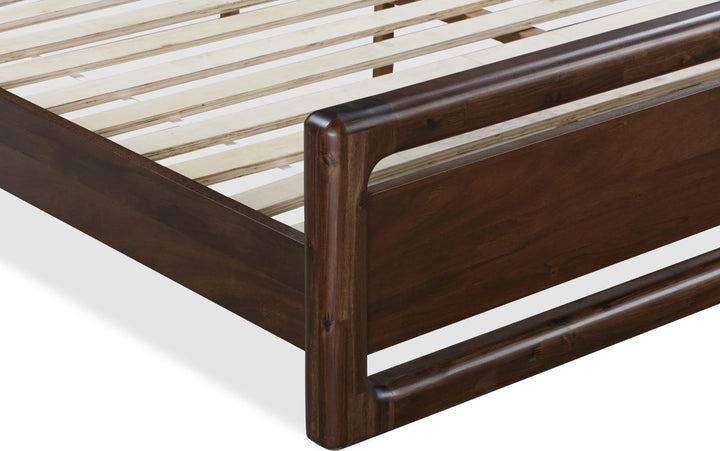 Sol Queen-size Acacia Wood Platform Bed in Brown Spice – view 9