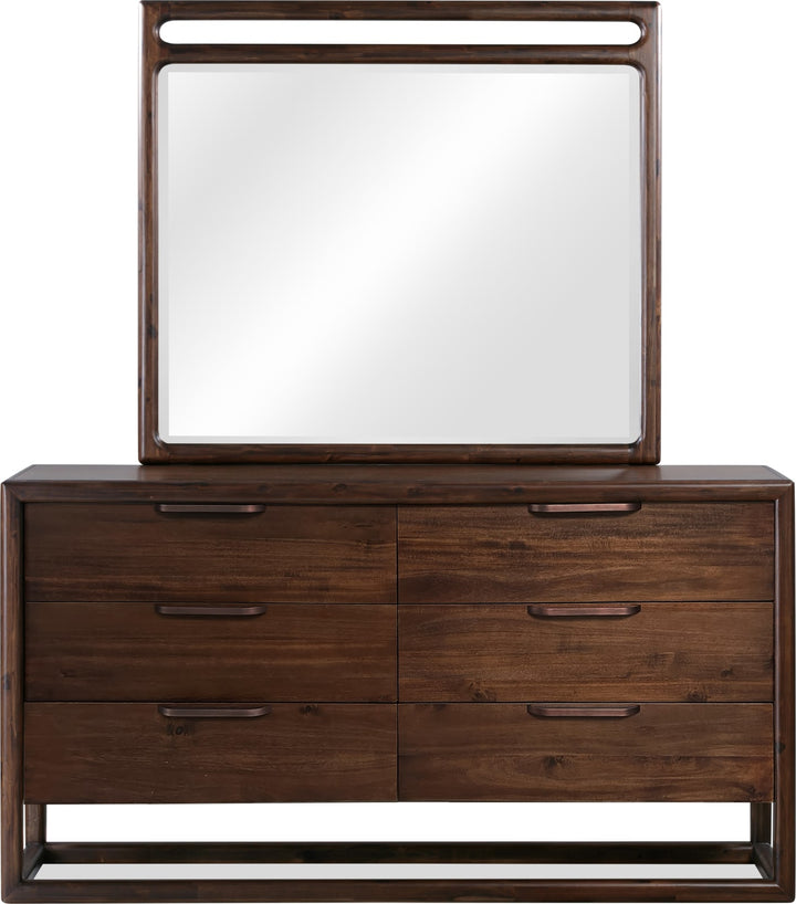 Sol Beveled Glass Wall or Dresser Mirror in Brown Spice – view 4
