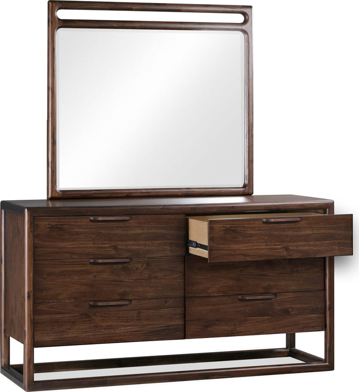 Sol Beveled Glass Wall or Dresser Mirror in Brown Spice – view 6