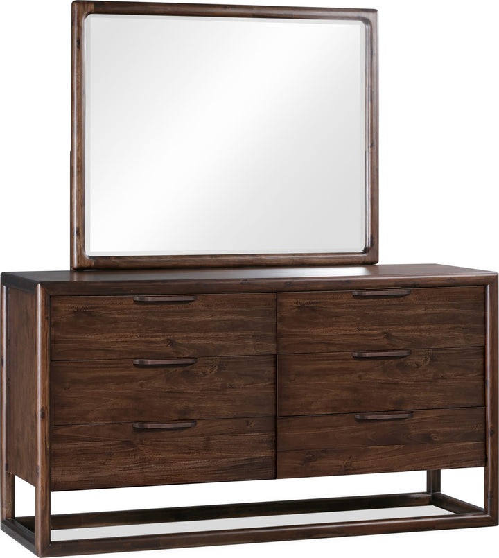 Sol Six Drawer Acacia Wood Dresser in Brown Spice – view 4