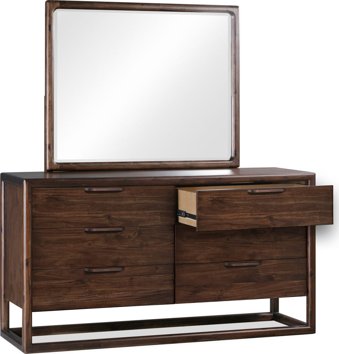 Sol Six Drawer Acacia Wood Dresser in Brown Spice – view 5