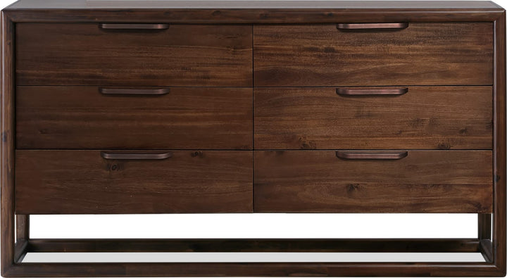 Sol Six Drawer Acacia Wood Dresser in Brown Spice – view 6