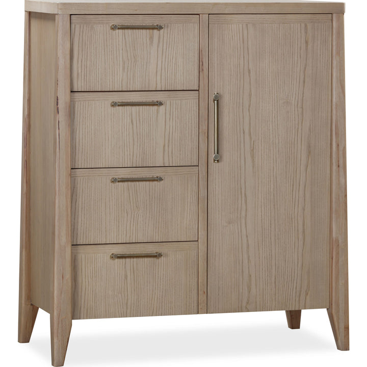 Sumire Four Drawer One Door Ash Wood Chest in Ginger