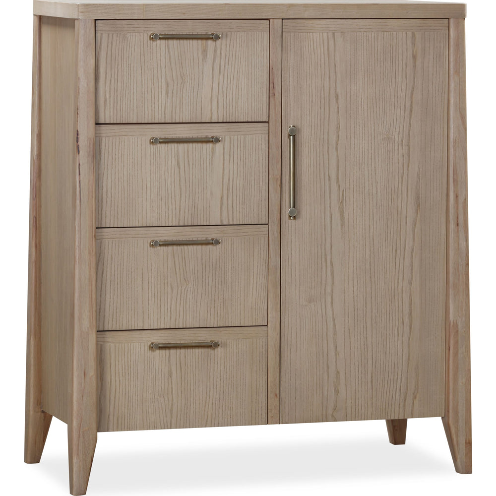 Sumire Four Drawer One Door Ash Wood Chest in Ginger