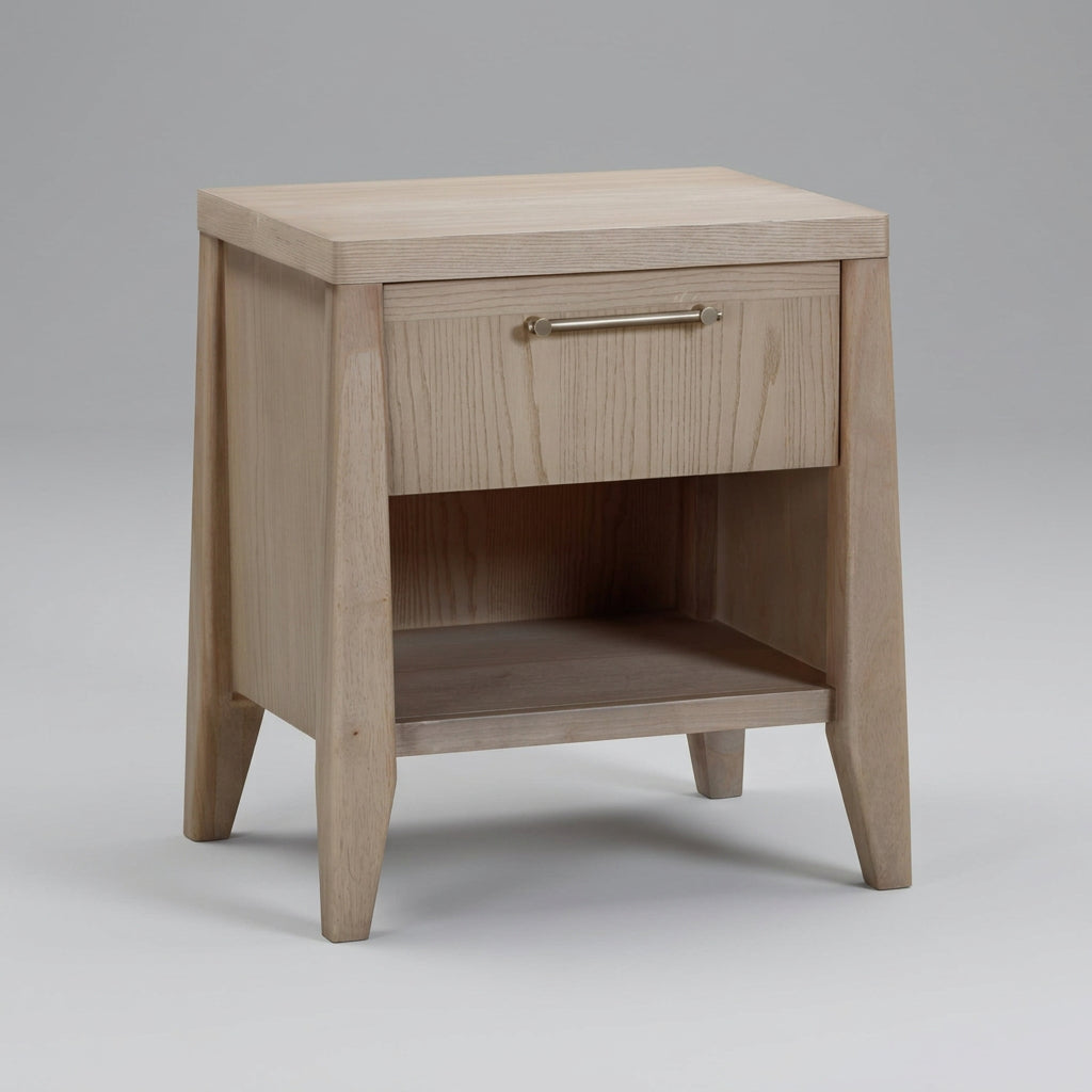 Sumire One Drawer One Shelf Ash Wood Nightstand in Ginger