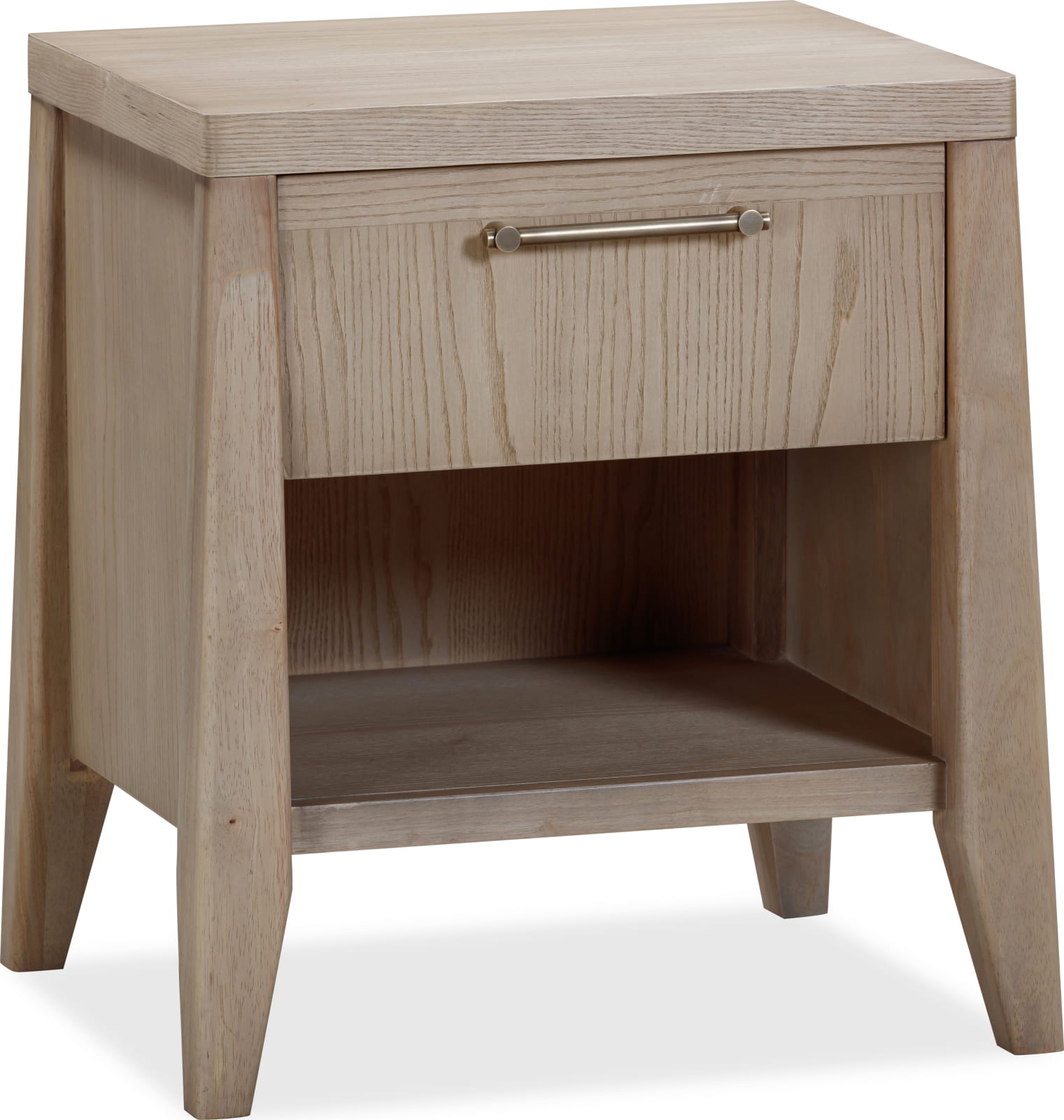 Sumire One Drawer One Shelf Ash Wood Nightstand in Ginger – view 2