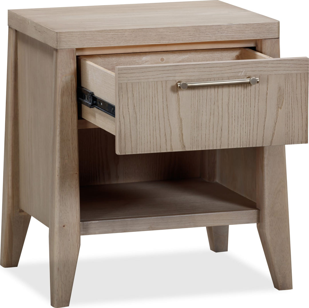 Sumire One Drawer One Shelf Ash Wood Nightstand in Ginger – view 4