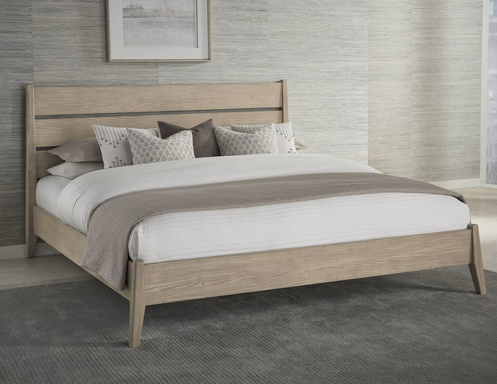 Sumire California King-size Slatted Ash Wood Platform Bed in Ginger