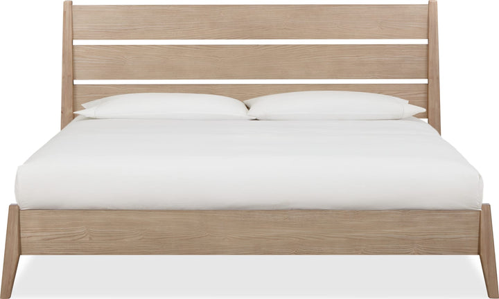 Sumire California King-size Slatted Ash Wood Platform Bed in Ginger – view 3