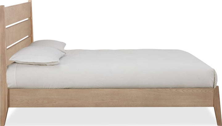 Sumire California King-size Slatted Ash Wood Platform Bed in Ginger – view 4