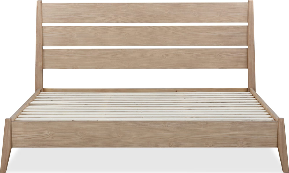 Sumire California King-size Slatted Ash Wood Platform Bed in Ginger – view 5