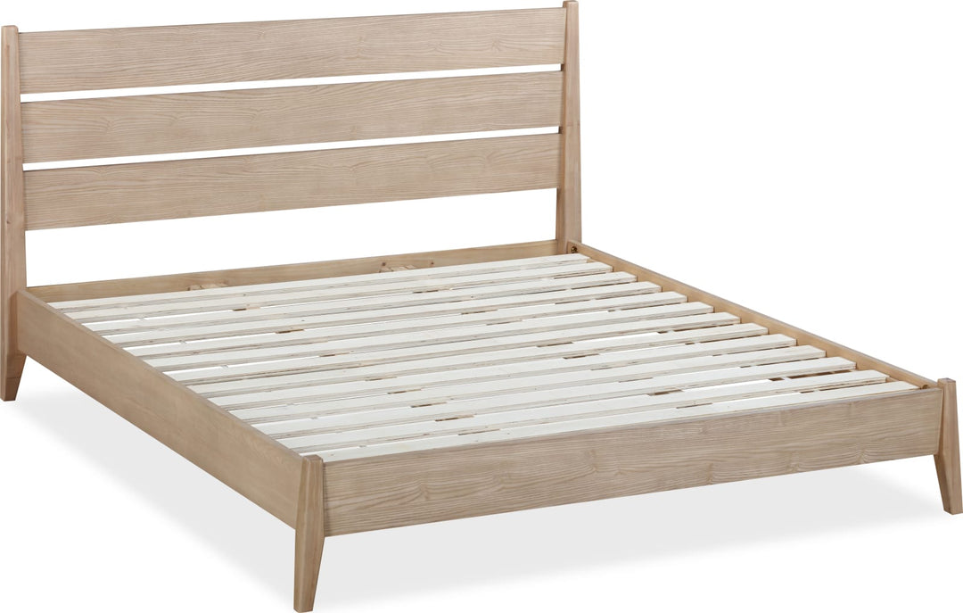 Sumire King-size Slatted Ash Wood Platform Bed in Ginger – view 6