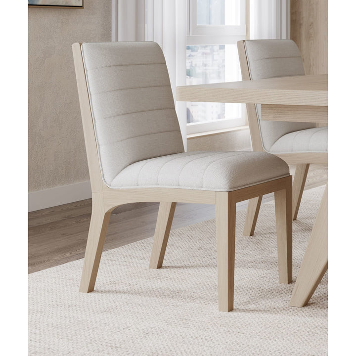 Sumire Solid Wood Dining Chair in Ginger and Natural Linen (Set of 2)