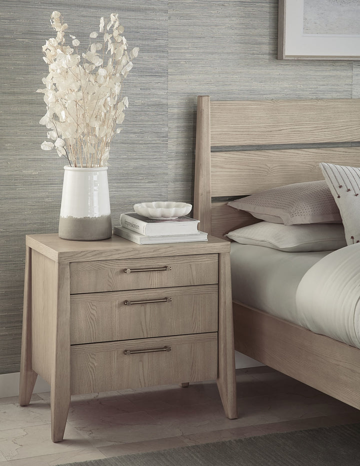 Sumire Three Drawer Ash Wood Nightstand in Ginger